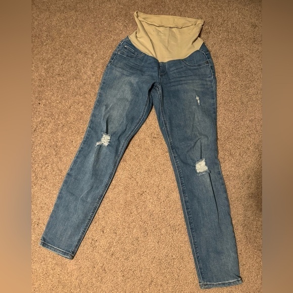 Indigo Blue Maternity skinny jeans size medium - Picture 3 of 6
